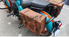 For Royal Enfield Goan Classic 350 Leather Pannier Dust Color Bags With Mounting - SPAREZO For Royal Enfield Goan Classic 350 Leather Pannier Dust Color Bags With Mounting - SPAREZO